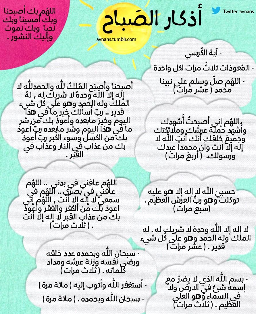 اذكار الصباح الصحيحة مكتوبة اذكار الصباح الصحيحة مكتوبة