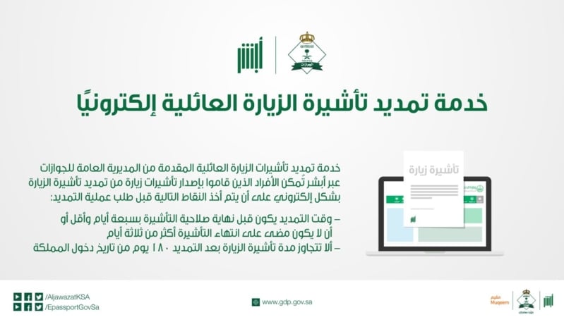 استعلام عن تمديد زيارة عائلية برقم الحدود