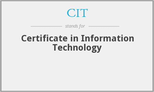 شهادة CIT شهادة CIT